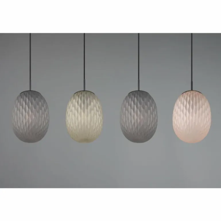 Facette Suspension Luminaires Trio Noir, 4 lumières
