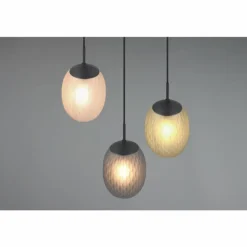 Facette Suspension Luminaires Trio Noir, 3 lumières