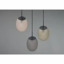 Facette Suspension Luminaires Trio Noir, 3 lumières