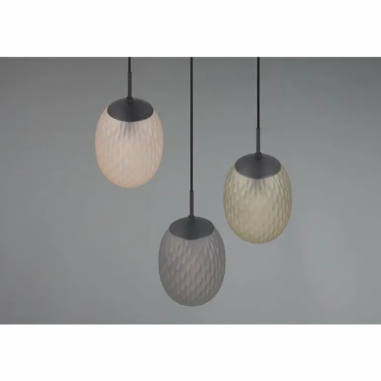 Facette Suspension Luminaires Trio Noir, 3 lumières