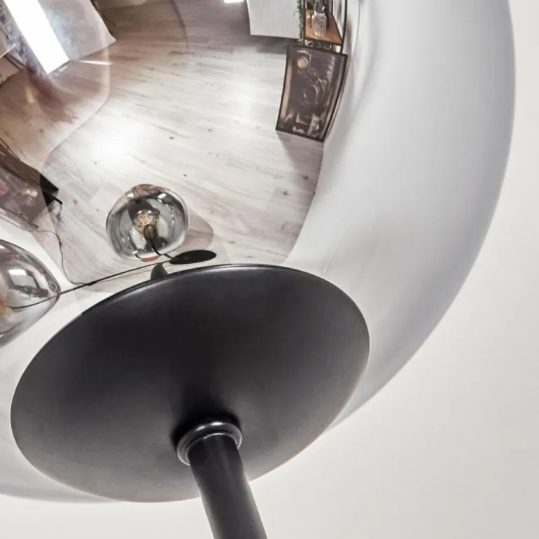 Gastor Boule lumineuse, Lampadaire Chrome, Clair, Fumé, 3 lumières