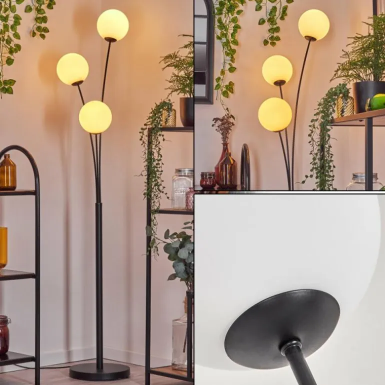 Gastor Boule lumineuse, Lampadaire Blanc, 3 lumières