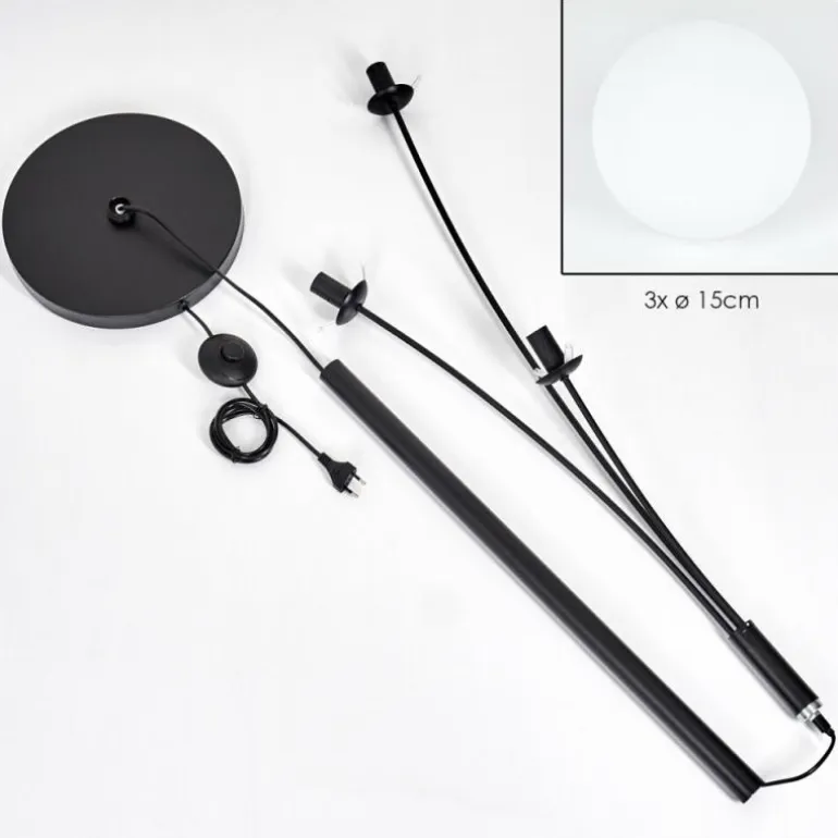 Gastor Boule lumineuse, Lampadaire Blanc, 3 lumières