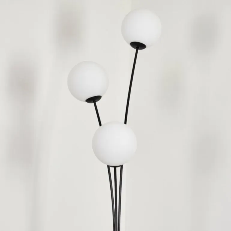 Gastor Boule lumineuse, Lampadaire Blanc, 3 lumières