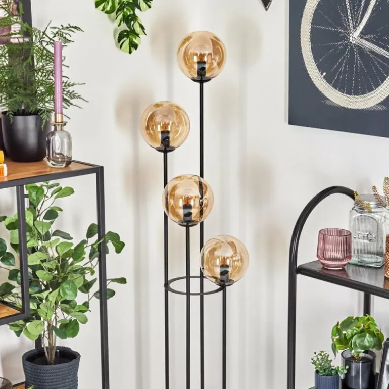 Gastor Lampadaire 30 cm Ambre, 4 lumières