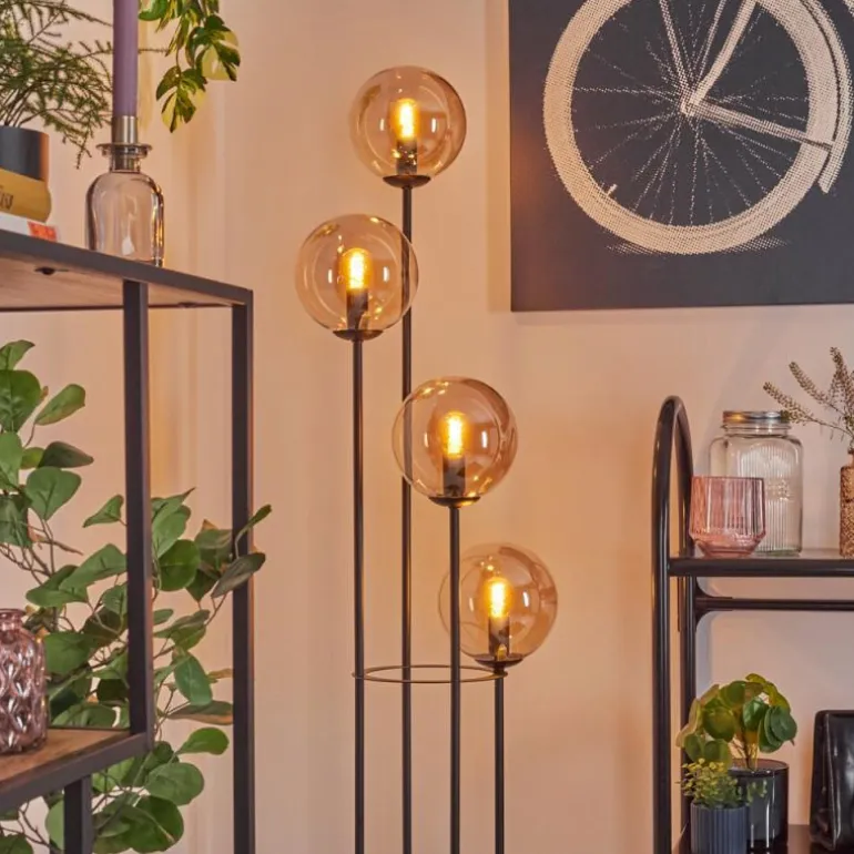 Gastor Lampadaire 30 cm Ambre, 4 lumières