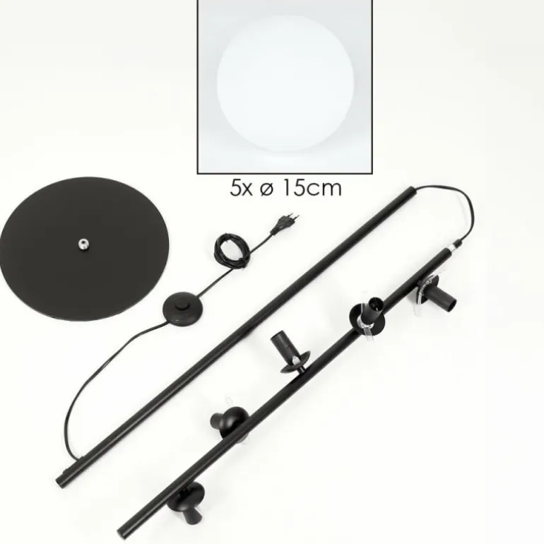 Gastor Lampadaire 33 cm Blanc, 5 lumières
