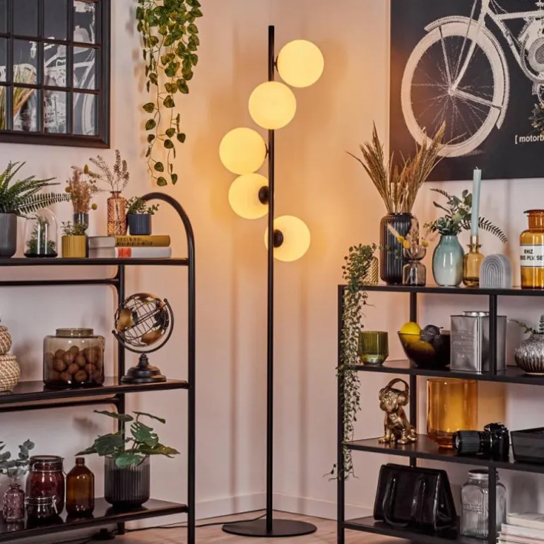 Gastor Lampadaire 33 cm Blanc, 5 lumières