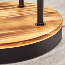 Gastor Lampadaire 25 cm Bois clair, Noir, 4 lumières