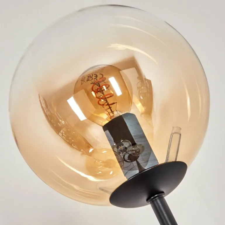 Gastor Lampadaire 30 cm Bois foncé, Noir, 4 lumières