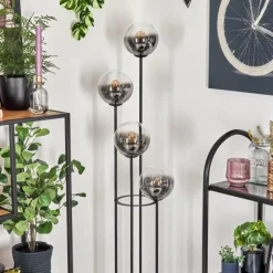 Gastor Lampadaire 30 cm Clair, Fumé, 4 lumières