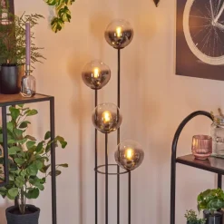 Gastor Lampadaire 30 cm Clair, Fumé, 4 lumières