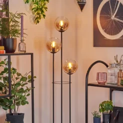 Gastor Lampadaire 25 cm Noir, 3 lumières