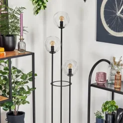 Gastor Lampadaire 30 cm Noir, 3 lumières