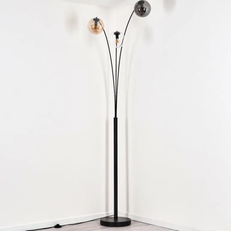 Gastor Lampadaire Ambre, Clair, Fumé, 3 lumières