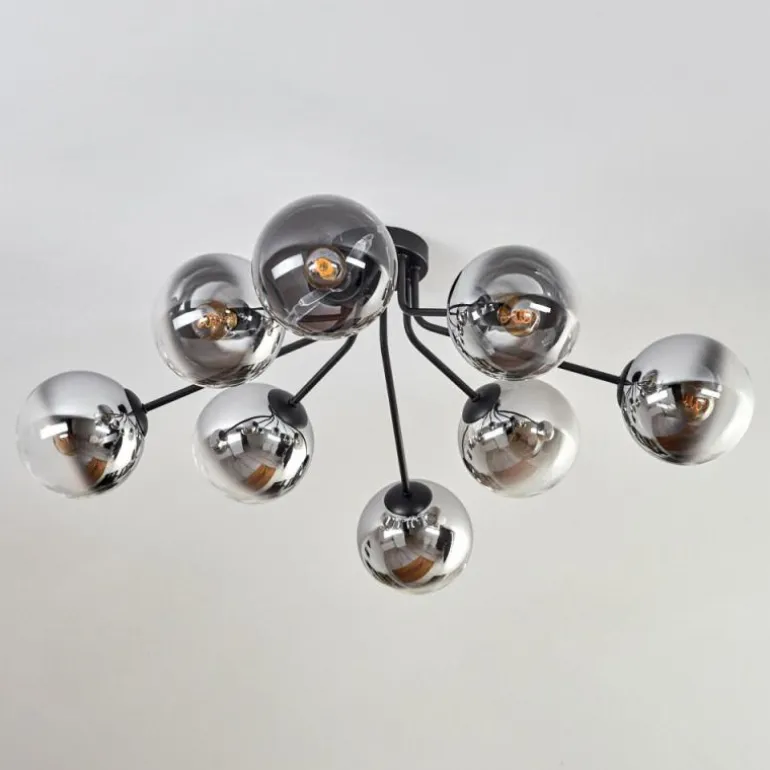 Gastor Plafonnier 87 cm Chrome, Clair, 8 lumières