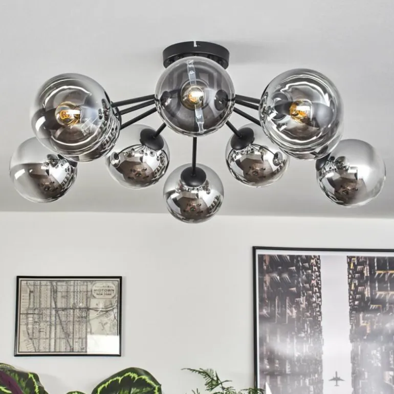 Gastor Plafonnier 83 cm Chrome, Clair, 10 lumières