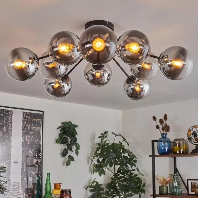 Gastor Plafonnier 83 cm Chrome, Clair, 10 lumières