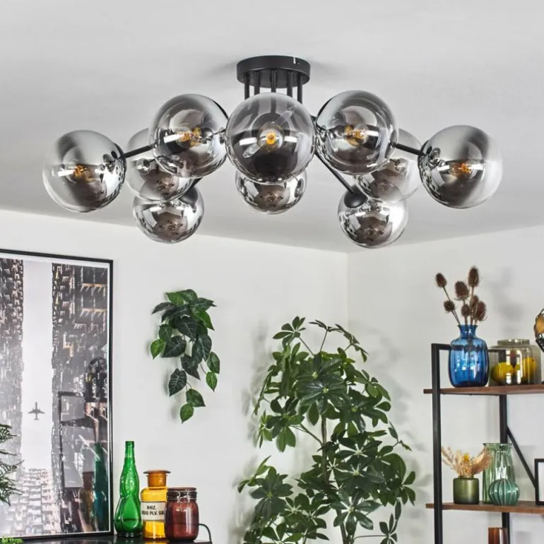 Gastor Plafonnier 83 cm Chrome, Clair, 10 lumières