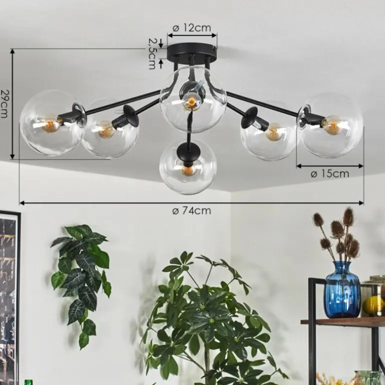 Gastor Plafonnier 74 cm Clair, 6 lumières