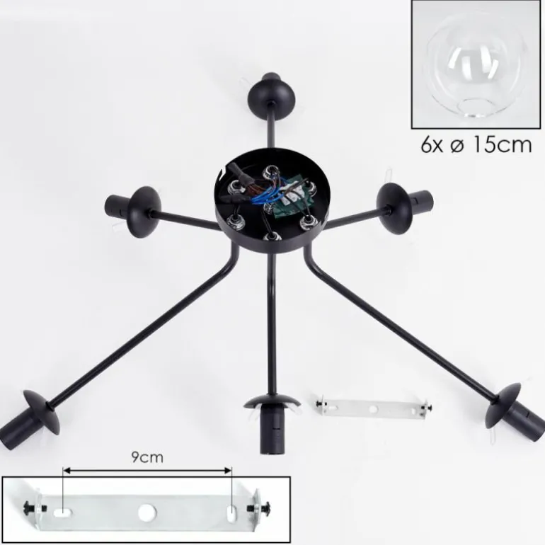 Gastor Plafonnier 74 cm Clair, 6 lumières