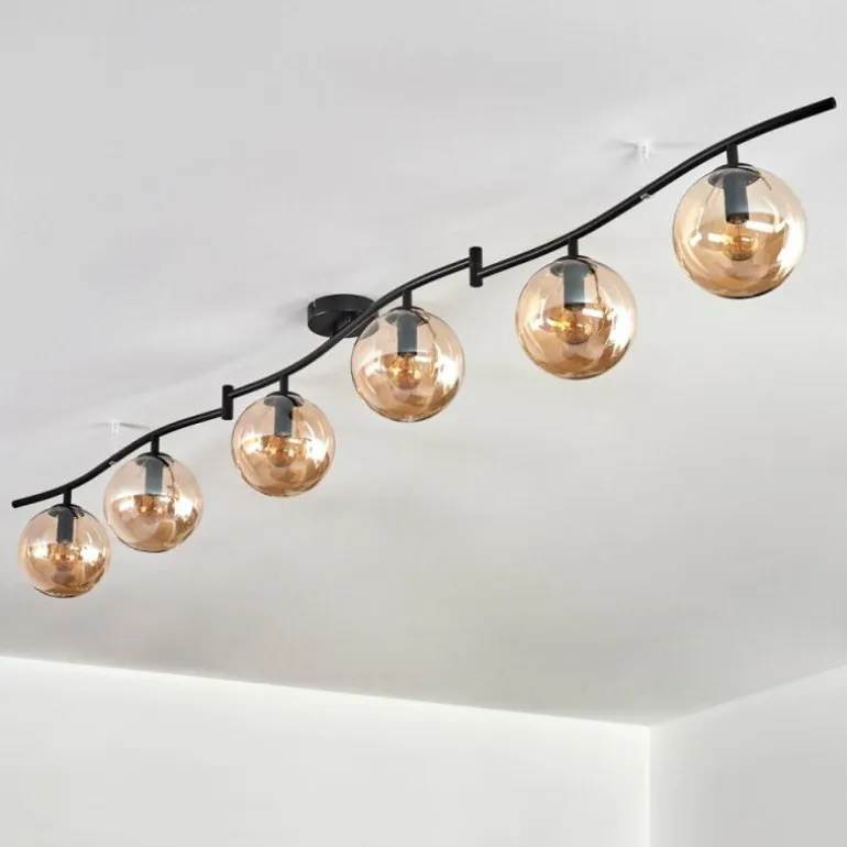 Gastor Plafonnier, Boule lumineuse Ambre, 6 lumières