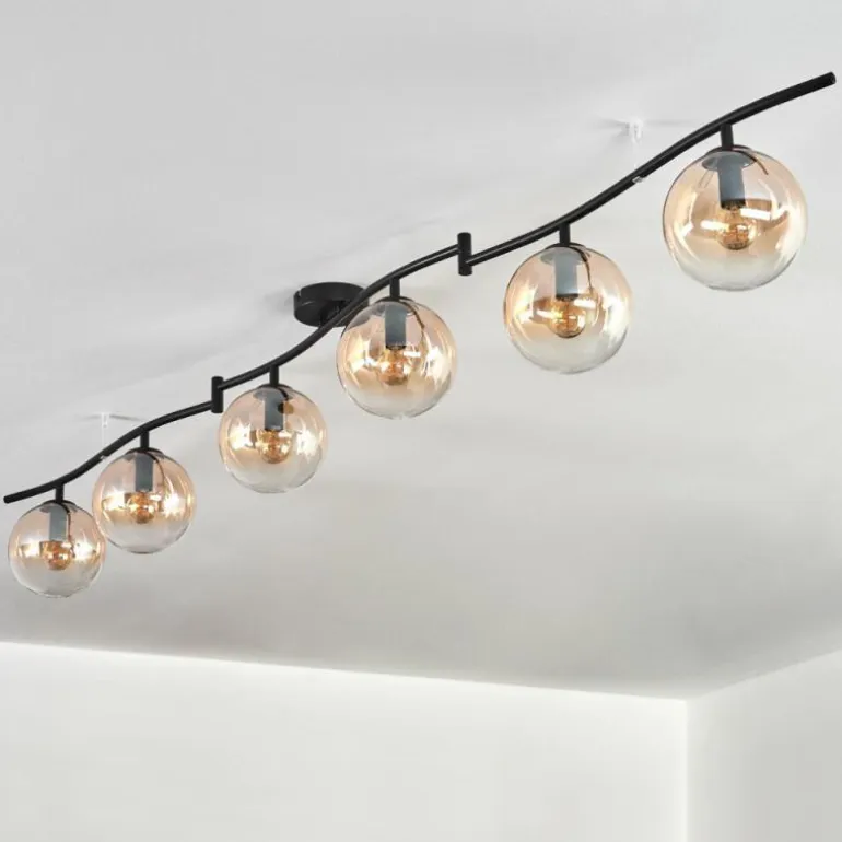 Gastor Plafonnier, Boule lumineuse Ambre, Clair, 6 lumières