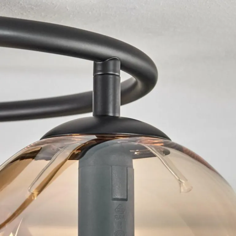 Gastor Plafonnier, Boule lumineuse Ambre, 3 lumières