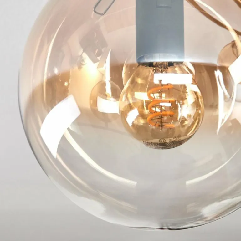 Gastor Plafonnier, Boule lumineuse Ambre, Clair, 3 lumières