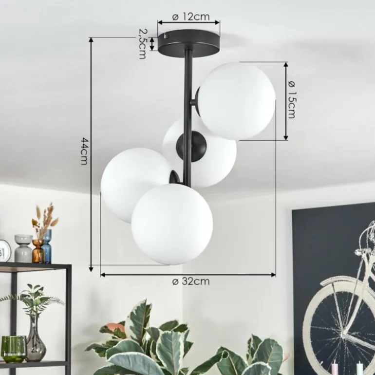 Gastor Plafonnier, Boule lumineuse Transparent, 4 lumières