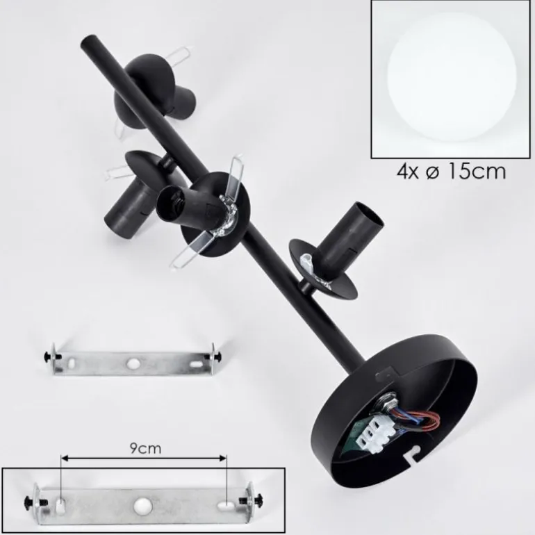 Gastor Plafonnier, Boule lumineuse Transparent, 4 lumières