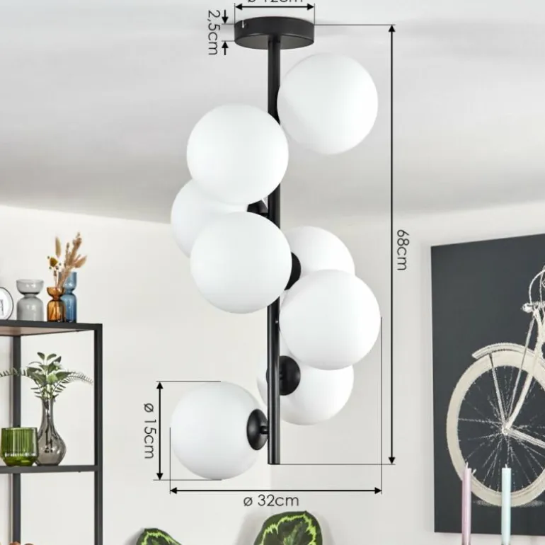 Gastor Plafonnier, Boule lumineuse Transparent, 8 lumières
