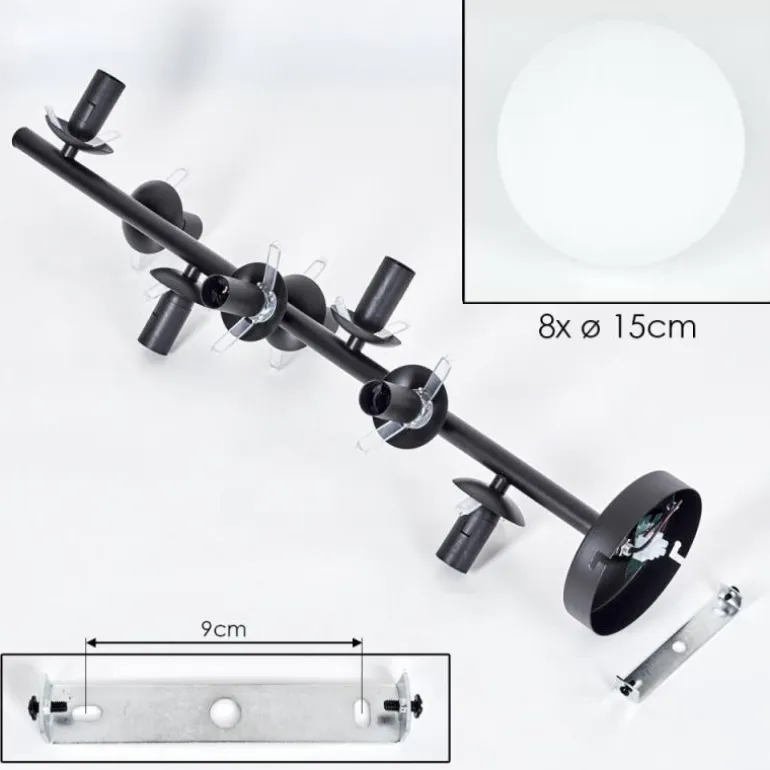Gastor Plafonnier, Boule lumineuse Transparent, 8 lumières