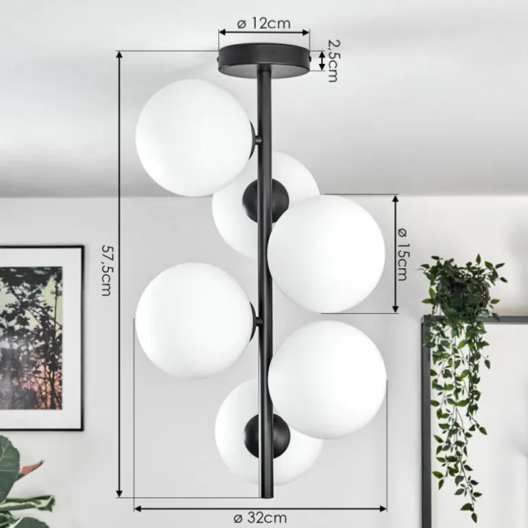 Gastor Plafonnier, Boule lumineuse Transparent, 6 lumières