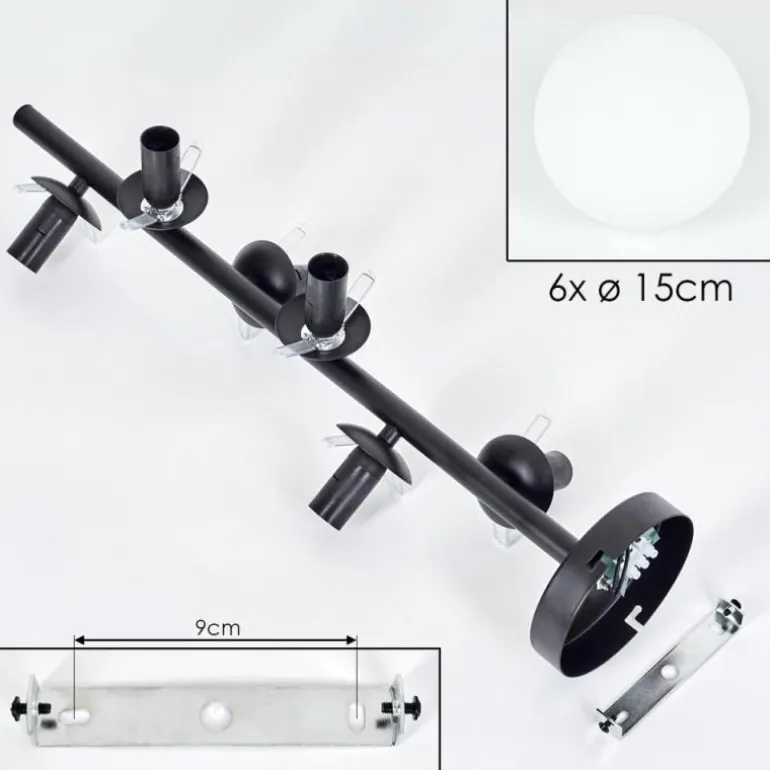 Gastor Plafonnier, Boule lumineuse Transparent, 6 lumières