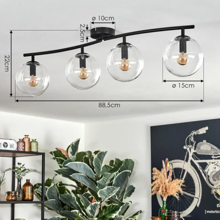 Gastor Plafonnier, Boule lumineuse Clair, 4 lumières