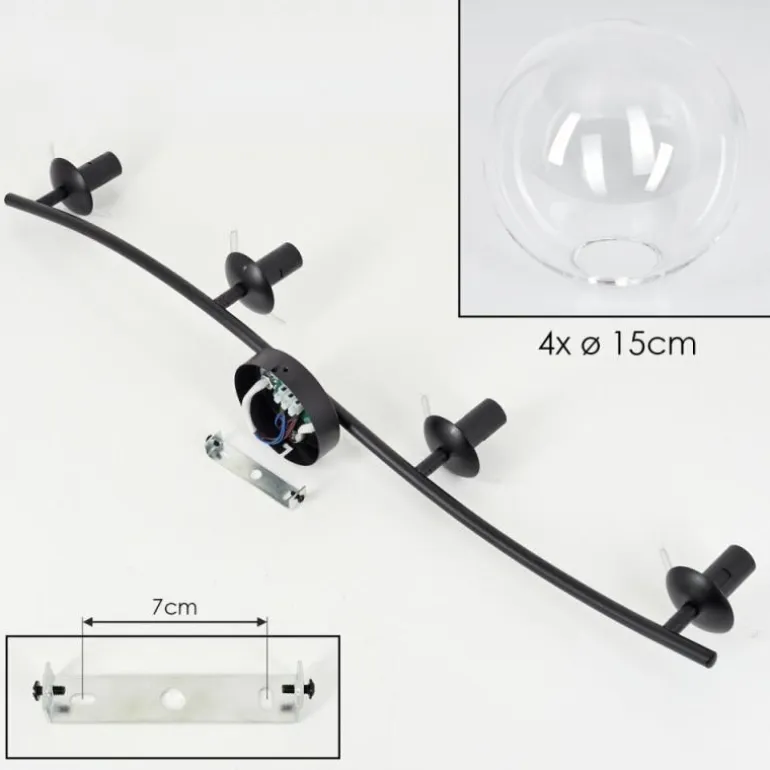 Gastor Plafonnier, Boule lumineuse Clair, 4 lumières