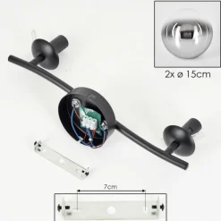 Gastor Plafonnier, Boule lumineuse Chrome, Clair, Fumé, 2 lumières
