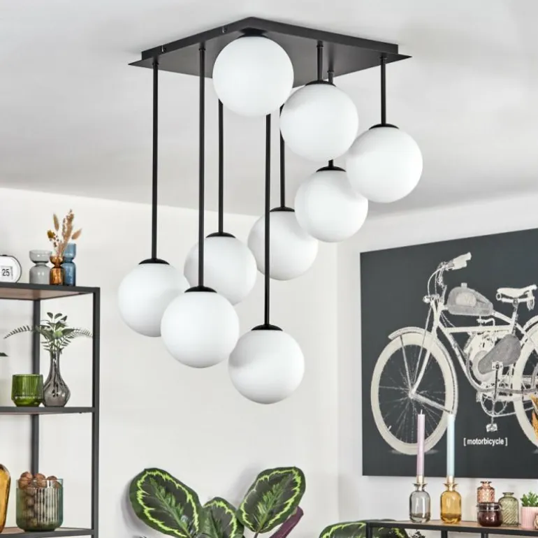 Gastor Plafonnier, Boule lumineuse Blanc, 9 lumières