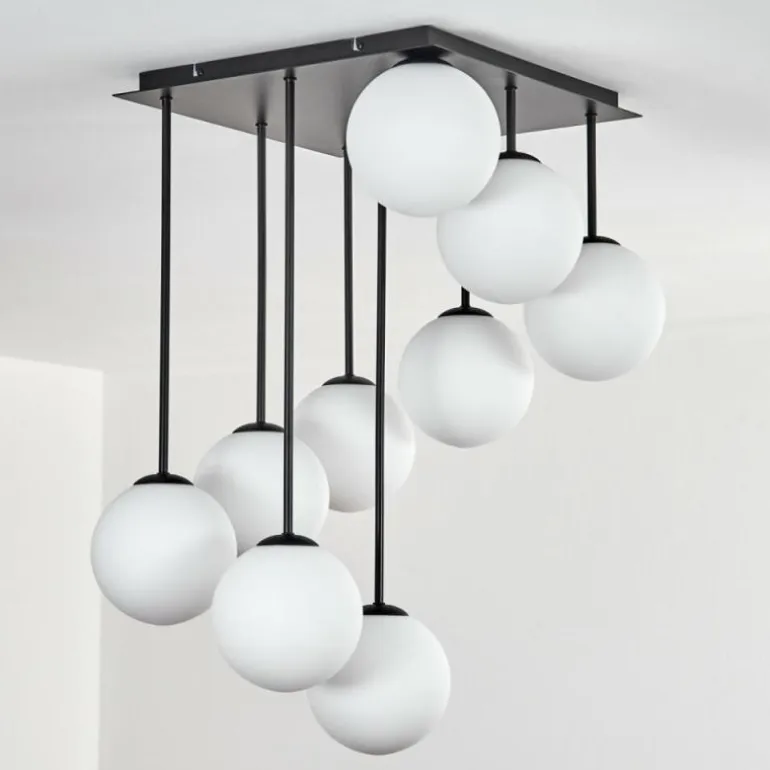 Gastor Plafonnier, Boule lumineuse Blanc, 9 lumières