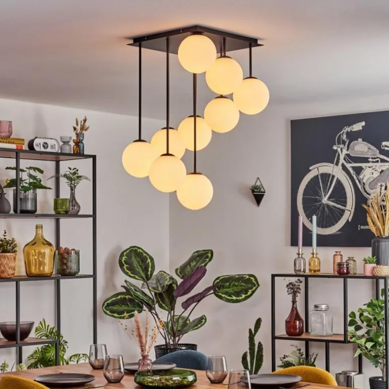Gastor Plafonnier, Boule lumineuse Blanc, 9 lumières