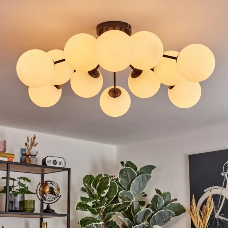 Gastor Plafonnier, Boule lumineuse Blanc, 12 lumières