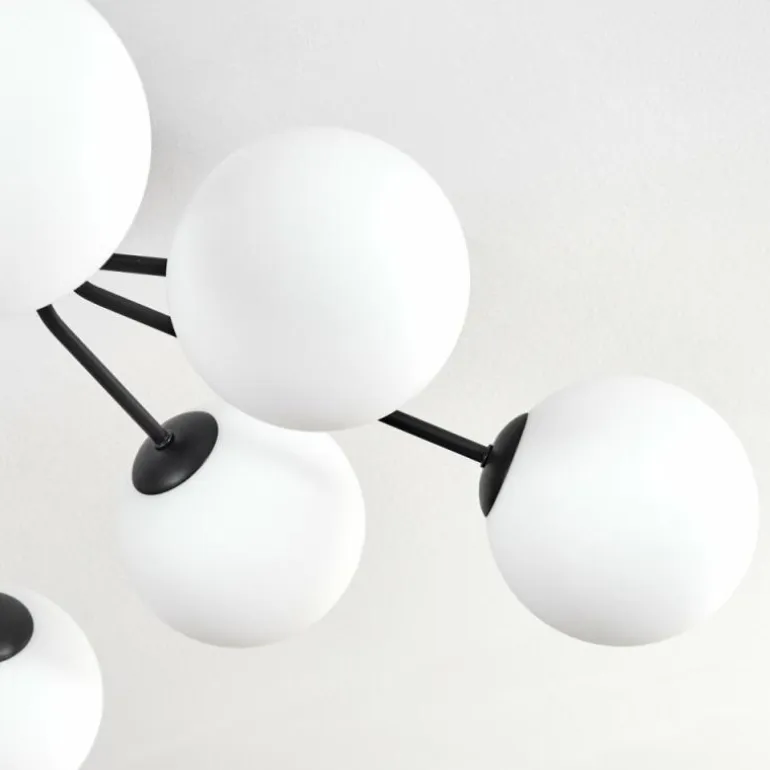 Gastor Plafonnier, Boule lumineuse 87 cm Blanc, 8 lumières