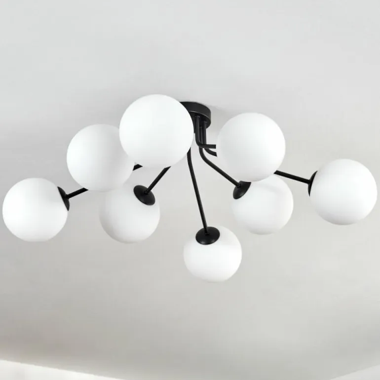 Gastor Plafonnier, Boule lumineuse 87 cm Blanc, 8 lumières