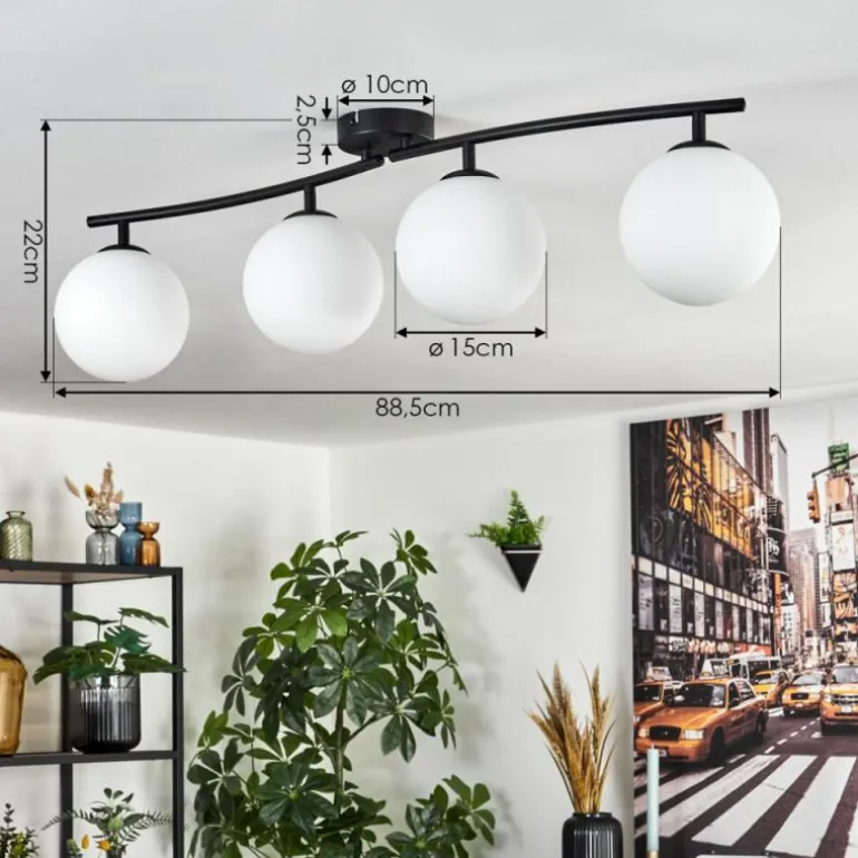 Gastor Plafonnier, Boule lumineuse Blanc, 4 lumières