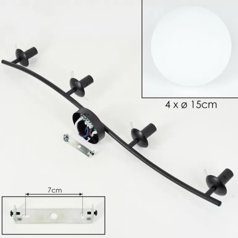 Gastor Plafonnier, Boule lumineuse Blanc, 4 lumières