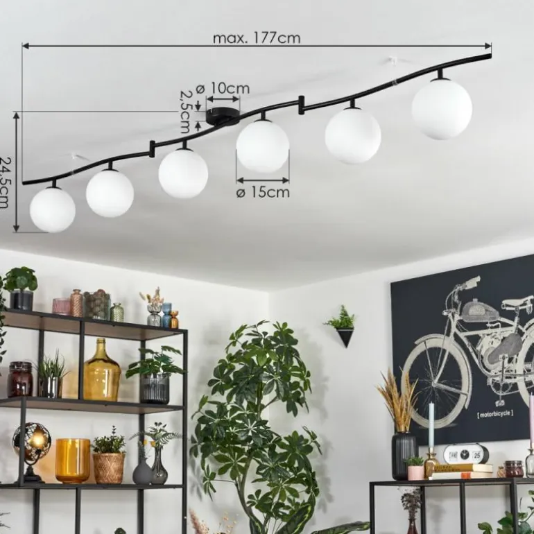 Gastor Plafonnier, Boule lumineuse Blanc, 6 lumières