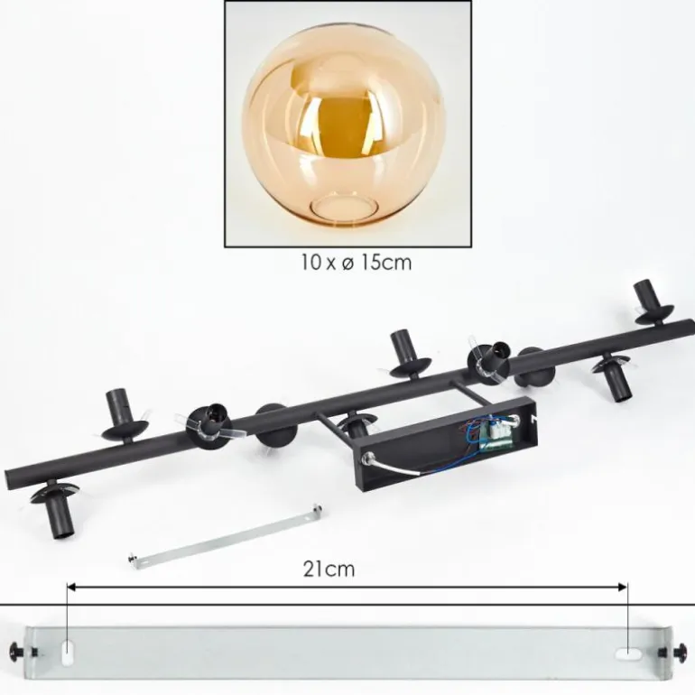 Gastor Plafonnier, Boule lumineuse Ambre, 10 lumières