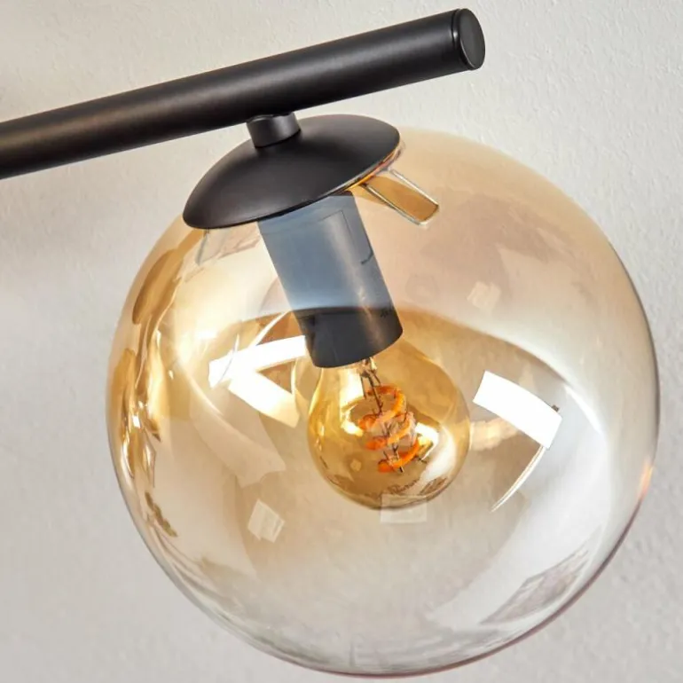 Gastor Plafonnier, Boule lumineuse Ambre, Clair, 4 lumières