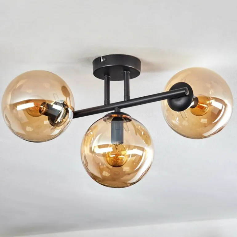 Gastor Plafonnier, Boule lumineuse Ambre, 3 lumières